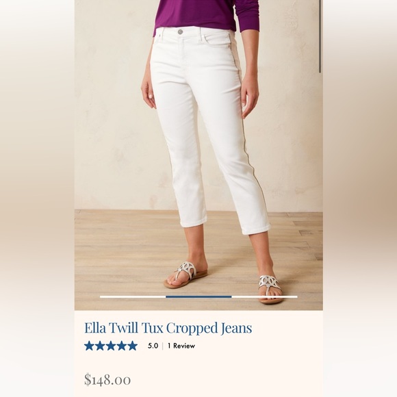 Tommy Bahama Ella Twill Tux Cropped Jeans size 10_ Great Used Condition - Picture 6 of 7